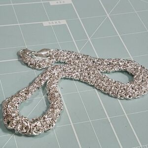 NWT JTV Byzantine Necklace 20" Graduated Flat Chain In Sterling Silver